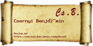 Csernyi Benjámin névjegykártya