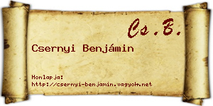 Csernyi Benjámin névjegykártya