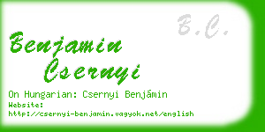 benjamin csernyi business card